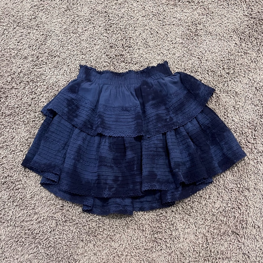 aerie rock n ruffle mini skirt blue